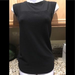 Black mixed media sleeveless top